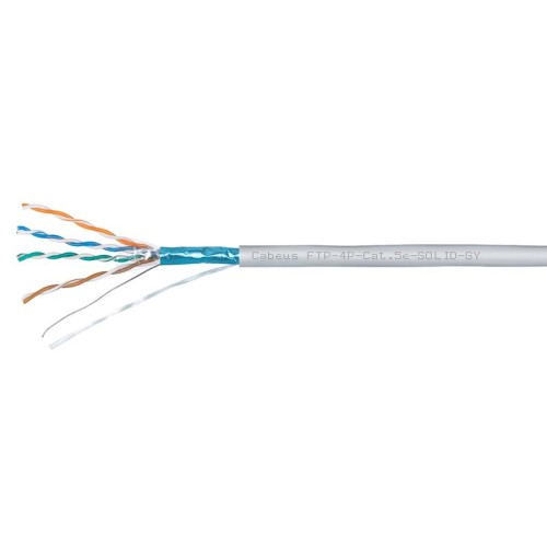 Кабель витая пара F/UTP кат.5E 4х2х24AWG solid PVC нг(А)-LS FTP-4P-Cat.5e-SOLID-GY сер. (уп.305м) Ca