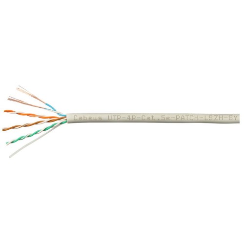 Кабель витая пара F/UTP кат.5E 4х2х24AWG patch LSZH нг(А)-HF UTP-4P-Cat.5e-PATCH-LSZH-GY сер. (уп.30