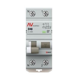 Выключатель автоматический дифференциального тока 2п (1P+N) D 40А 30мА тип A 10кА DVA-10 AVERES EKF