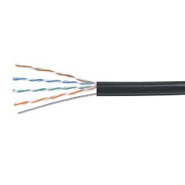 Кабель витая пара U/UTP кат.5E 4х2х24AWG solid РЕ OUTDOOR (трос) UTP-4P-Cat.5e-SOLID-ST-OUT черн. (у