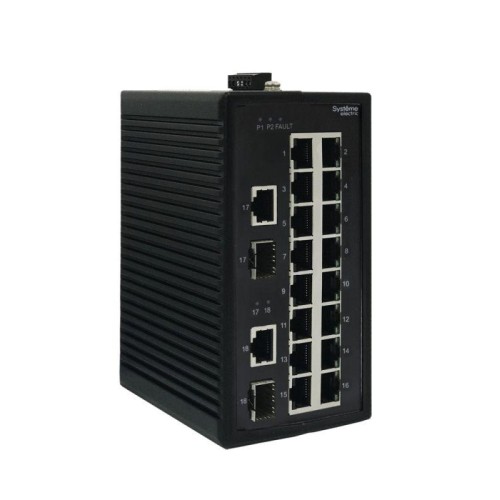 Коммутатор промышленный неуправляемый Ethernet 16х10/100BaseT 2х100/1000BaseX SFP SE NSETU118T16X02A