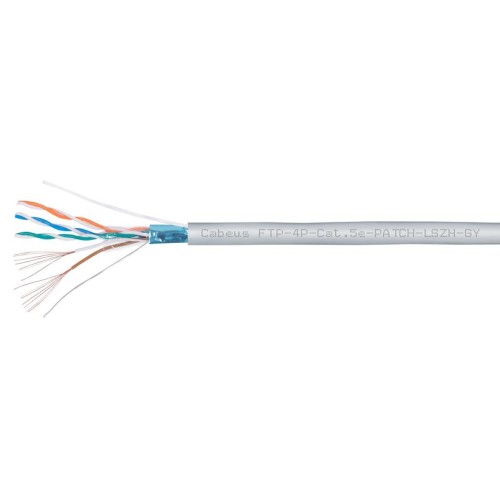 Кабель витая пара F/UTP кат.5E 4х2х26AWG patch LSZH нг(А)-HF FTP-4P-Cat.5e-PATCH-LSZH-GY сер. (уп.30