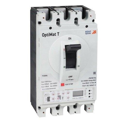 Выключатель автоматический с блоком защиты от токов утечки OptiMat T630S-RCA ETE 630A 4P КЭАЗ 357118