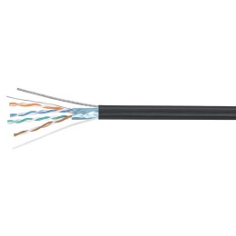 Кабель витая пара F/UTP кат.5E 4х2х24AWG solid PE OUTDOOR (трос) FTP-4P-Cat.5e-SOLID-ST-OUT черн. (у