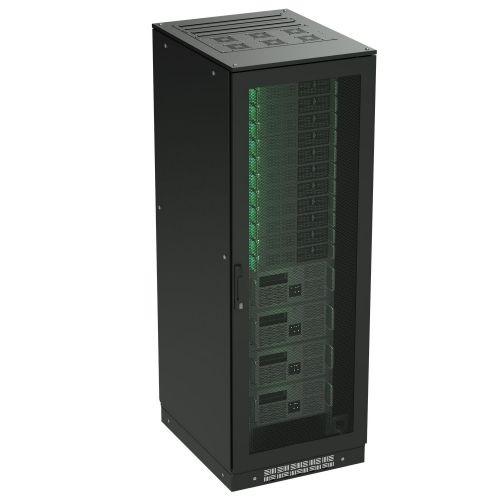 Шкаф напольный 24U 600х600 двери перфорированная/перфорированная укомплектован вводом и заглушками R