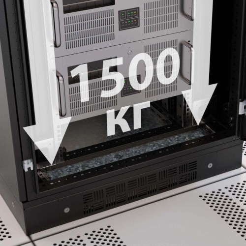 Шкаф напольный 24U 600х600 двери перфорированная/перфорированная укомплектован вводом и заглушками R