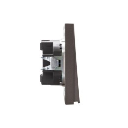 Выключатель проходной (переключатель) 1-кл. СП STRONG MIELE 10А с подсветкой графит Kranz KR-78-0716