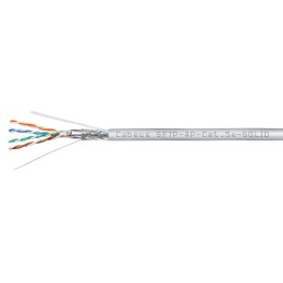 Кабель витая пара SF/UTP кат.5E 4х2х24AWG solid PVC нг(А)-LS SFTP-4P-Cat.5e-SOLID-GY сер. (уп.305м)