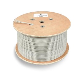 Кабель витая пара U/FTP кат.6A 4х2х23AWG solid PVC нг(А)-LS STP-4P-Cat.6a-SOLID-IN-PVC сер. (уп.305м