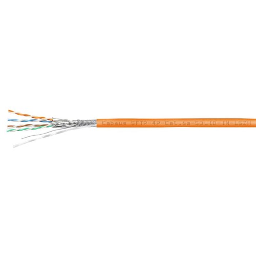 Кабель витая пара S/FTP кат.6A 4х2х23AWG solid LSZH нг(А)-HF SFTP-4P-Cat.6a-SOLID-IN-LSZH оранж. (уп