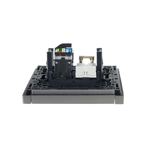 Розетка 2-м RJ11+RJ45 кат.5E FORTE&PIANO FP535 сталь IEK FP-KT20-O-1-K46