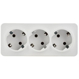 Розетка 3-м ОП GLORY РС23-3-ХБм 16А с заземл. без защ. шторок бел. матов. IEK ERH31-K01M-16