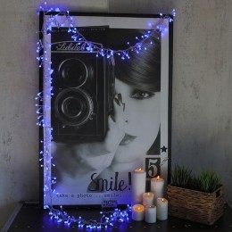 Гирлянда светодиодная "Мишура LED" 3м 288LED син. 18Вт 220-240В IP20 провод ПВХ прозр. Neon-Night 30