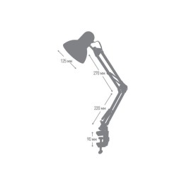 Светильник настольный UF-312P С04 230В 60Вт струбцина красн. Ultraflash 12896