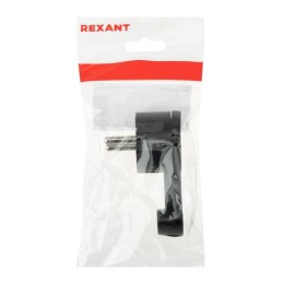 Вилка Евро угловая 16А с заземл. плоская за шкаф черн. Rexant 16-0736