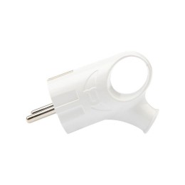 Вилка Евро угловая 16А с заземл. с кольцом бел. Rexant 11-8951