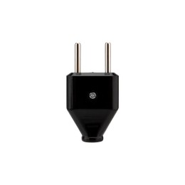 Вилка прямая 6А плоская без заземл. черн. Rexant 11-8947