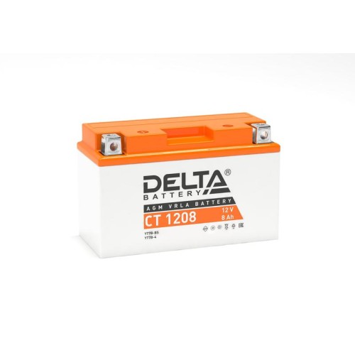 Аккумулятор стартерный 12В 8А.ч CT 1208 Delta 3401010030006