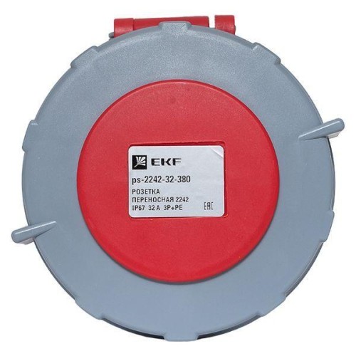 Розетка переносная 2242 3Р+РЕ 32А 380В IP67 PROxima EKF ps-2242-32-380