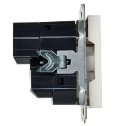Розетка BRITE РЮш10-1-БрБ 16А с USB A+A 2.1А с заземл. защ. шторки механизм бел. IEK BR-R14-16-U21-D