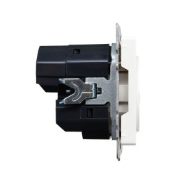 Розетка BRITE РЮш10-2-БрБ 16А с USB A+A 3.1А с заземл. защ. шторки механизм бел. IEK BR-R14-16-U21-D