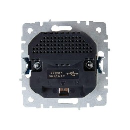 Розетка BRITE РЮш10-2-БрБ 16А с USB A+A 3.1А с заземл. защ. шторки механизм бел. IEK BR-R14-16-U21-D