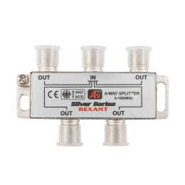 Делитель ТВ "краб" х4+5шт F "BOX" 5-1000 МГц "Silver" Rexant 05-6103