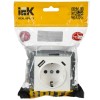 Розетка BRITE РЮш11-1-БрБ 16А с USB A+C 18Вт с заземл. защ. шторки механизм бел. IEK BR-R14-16-U22-0