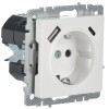 Розетка BRITE РЮш11-1-БрБ 16А с USB A+C 18Вт с заземл. защ. шторки механизм бел. IEK BR-R14-16-U22-0