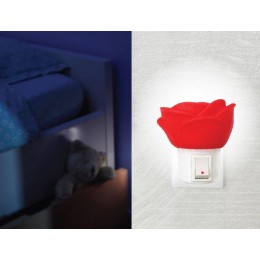 Светильник светодиодный NL-172 "Роза" 220В ночник с выкл. красный Camelion 12528