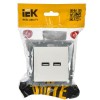 Розетка BRITE USB A+A 3.1А РЮ10-1-БрБ механизм бел. IEK BR-U21-D31-K01