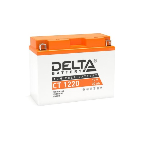 Аккумулятор стартерный 12В 20А.ч CT 1220 Delta 3401010030023