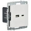 Розетка BRITE USB A+C 18Вт РЮ11-1-БрБ механизм бел. IEK BR-U22-018-K01