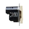 Розетка BRITE РЮш10-2-БрКр 16А с USB A+A 3.1А с заземл. защ. шторки механизм беж. IEK BR-R14-16-U21-