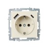 Розетка BRITE РЮш11-1-БрКр 16А с USB A+C 18Вт с заземл. защ. шторки механизм беж. IEK BR-R14-16-U22-