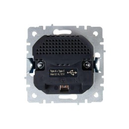 Розетка BRITE РЮш11-1-БрКр 16А с USB A+C 18Вт с заземл. защ. шторки механизм беж. IEK BR-R14-16-U22-