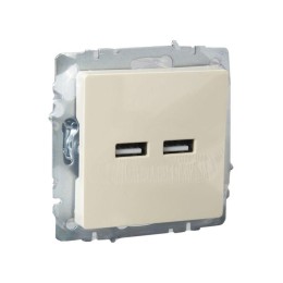 Розетка BRITE USB A+A 3.1А РЮ10-1-БрКр механизм беж. IEK BR-U21-D31-K10