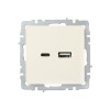 Розетка BRITE USB A+C 18Вт РЮ11-1-БрКр механизм беж. IEK BR-U22-018-K10