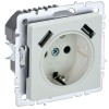 Розетка BRITE РЮш10-1-БрЖ 16А с USB A+A 2.1А с заземл. защ. шторки механизм жемчуж. IEK BR-R14-16-U2