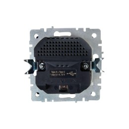 Розетка BRITE РЮш11-1-БрЖ 16А с USB A+C 18Вт с заземл. защ. шторки механизм жемчуж. IEK BR-R14-16-U2