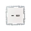 Розетка BRITE USB A+C 18Вт РЮ11-1-БрЖ механизм жемчуж. IEK BR-U22-018-K36