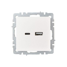 Розетка BRITE USB A+C 18Вт РЮ11-1-БрЖ механизм жемчуж. IEK BR-U22-018-K36