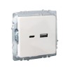 Розетка BRITE USB A+C 18Вт РЮ11-1-БрЖ механизм жемчуж. IEK BR-U22-018-K36