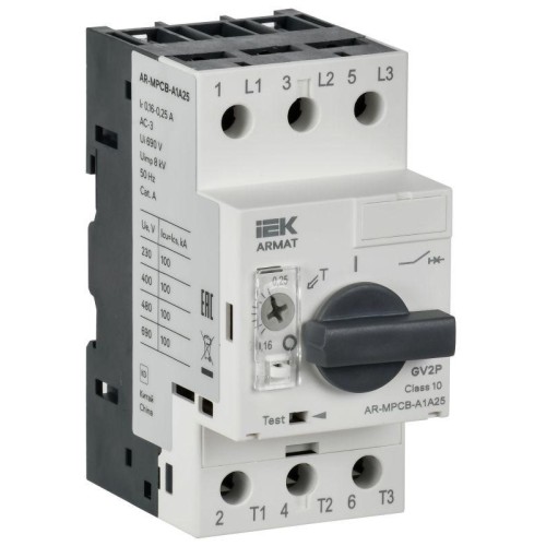 Выключатель автоматический защиты двигателя A1 GV2P 0.16-0.25А ARMAT IEK AR-MPCB-A1A25