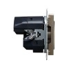 Розетка BRITE РЮш10-1-БрШ 16А с USB A+A 2.1А с заземл. защ. шторки механизм шампань IEK BR-R14-16-U2