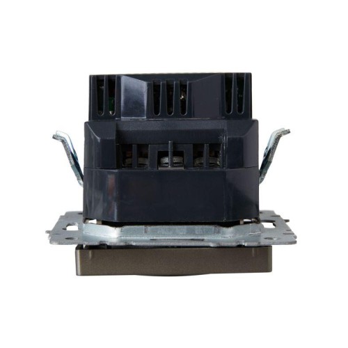 Розетка BRITE РЮш10-1-БрШ 16А с USB A+A 2.1А с заземл. защ. шторки механизм шампань IEK BR-R14-16-U2