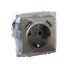 Розетка BRITE РЮш10-1-БрШ 16А с USB A+A 2.1А с заземл. защ. шторки механизм шампань IEK BR-R14-16-U2