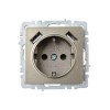 Розетка BRITE РЮш10-2-БрШ 16А с USB A+A 3.1А с заземл. защ. шторки механизм шампань IEK BR-R14-16-U2