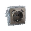 Розетка BRITE РЮш10-2-БрШ 16А с USB A+A 3.1А с заземл. защ. шторки механизм шампань IEK BR-R14-16-U2