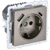 Розетка BRITE РЮш11-1-БрШ 16А с USB A+C 18Вт с заземл. защ. шторки механизм шампань IEK BR-R14-16-U2